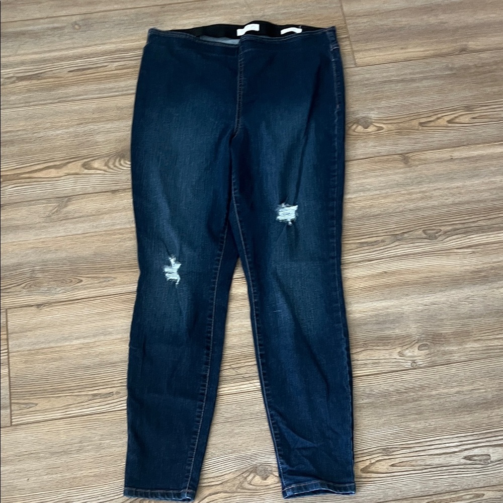 Sofia by Sofia Vergara Dark Blue Ripped Skinny Jeans